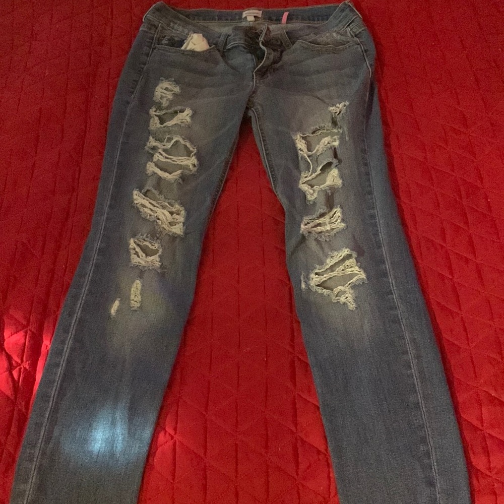 Brand is Sneak Peak.They are a light blue color.